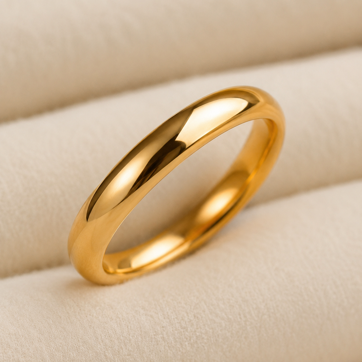 Minimalist Gold Dome Ring for Women