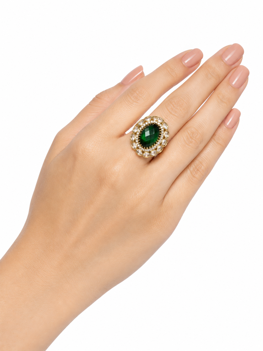 Belforet Vintage Oval Crystal Statement Ring