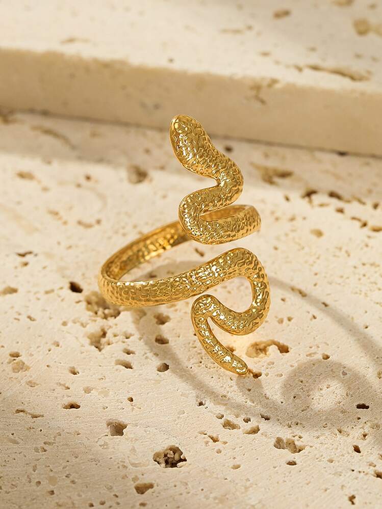 Anti tarnish Belforet Snake Ring for Women – Gold Plated Adjustable Statement Ring |