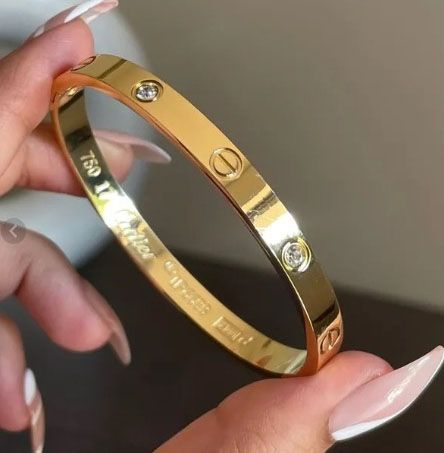 Anti tarnish Luxury Gold-Tone Screw Motif Bracelet | CZ Stone Minimalist Bangle for Women & Men