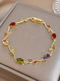 Multicolor Gemstone Gold Bracelet - Anti Tarnish