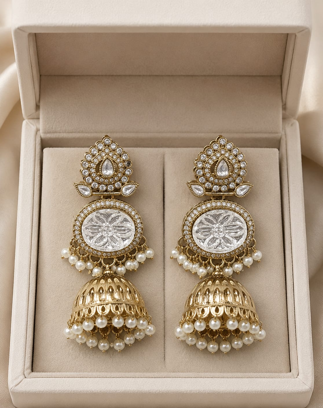 Belforet Royal Ruby & Emerald Jhumka Earrings