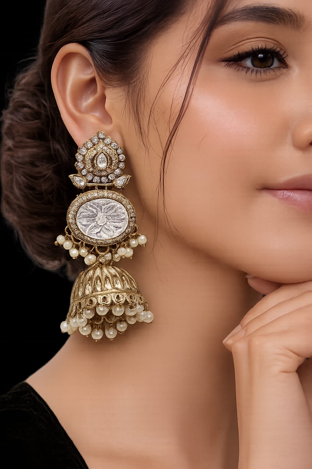 Belforet Royal Ruby & Emerald Jhumka Earrings
