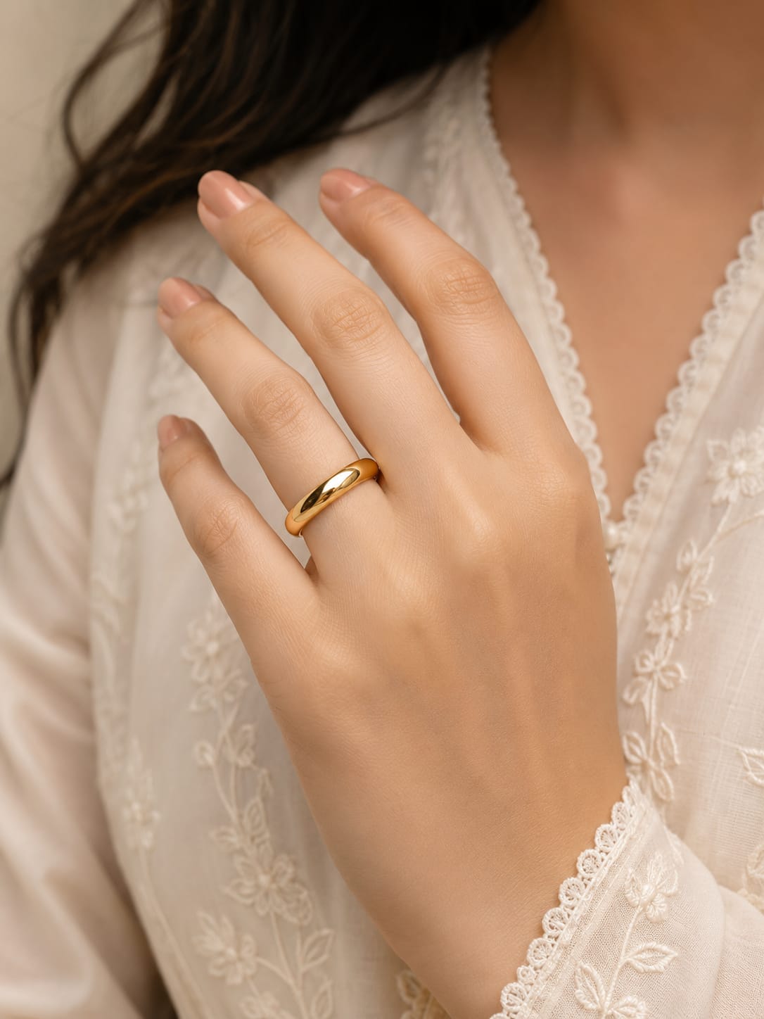 Minimalist Gold Dome Ring for Women - Anti Tarnish