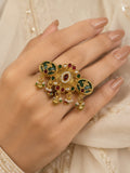 Temple Style Adjustable Antique Gold Statement Ring