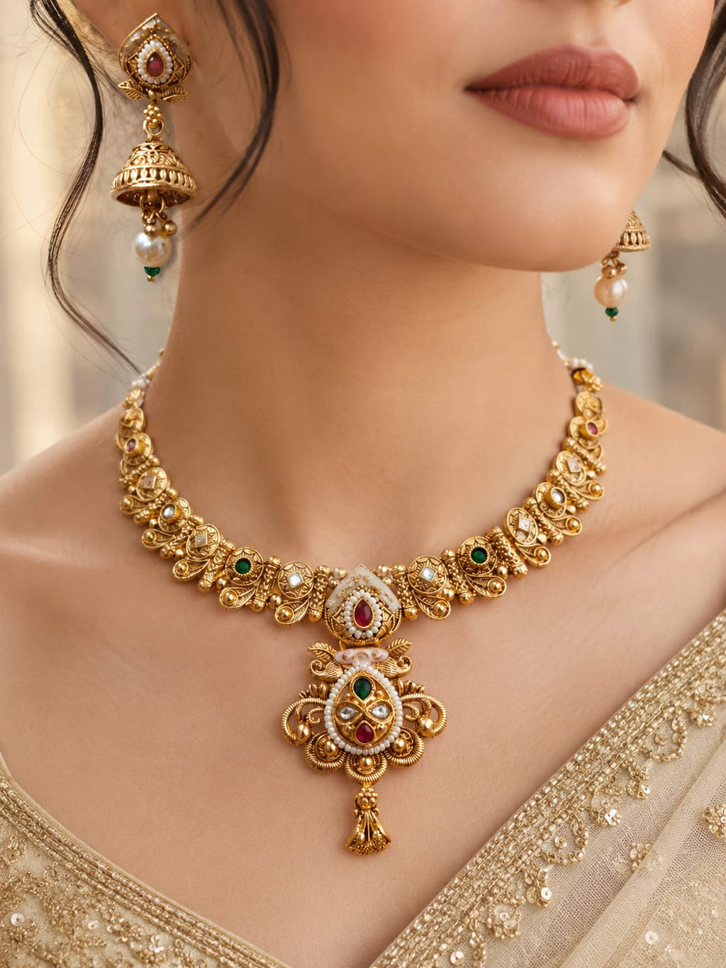 Royal Temple Necklace Set