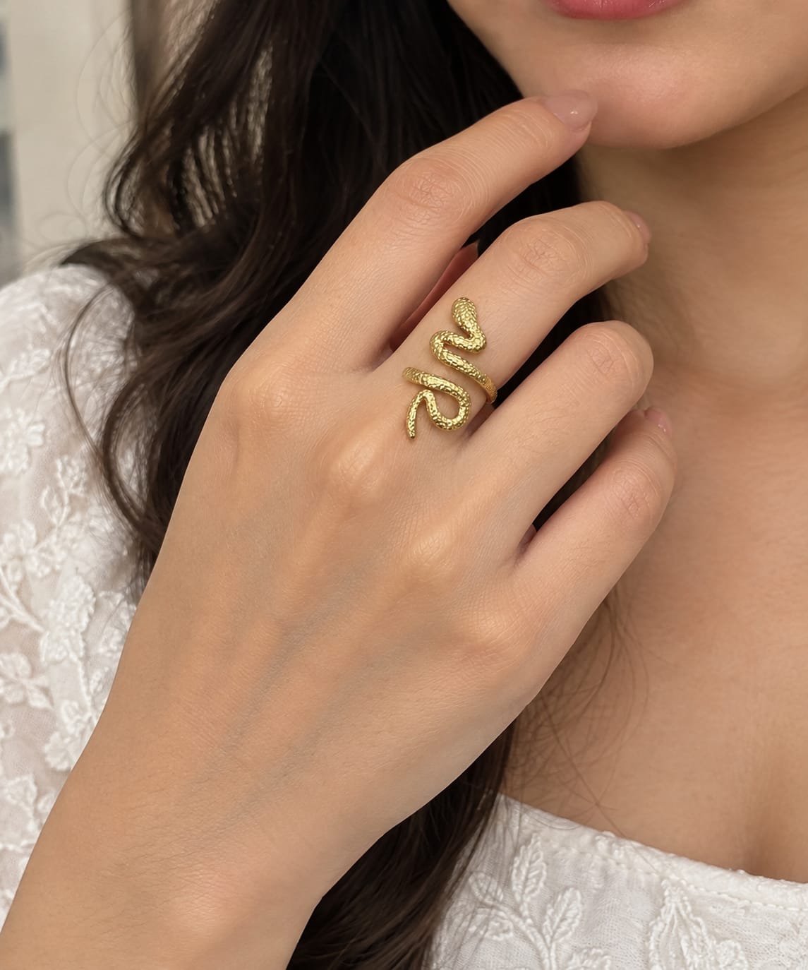 Anti tarnish Belforet Snake Ring for Women – Gold Plated Adjustable Statement Ring |