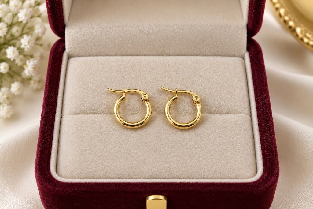 Anti tarnish Classic Round Huggie Earrings | Everyday
