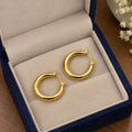 Anti tarnish Chunky Gold Hoop Earrings for Women – Classic Minimalist Round Earrings