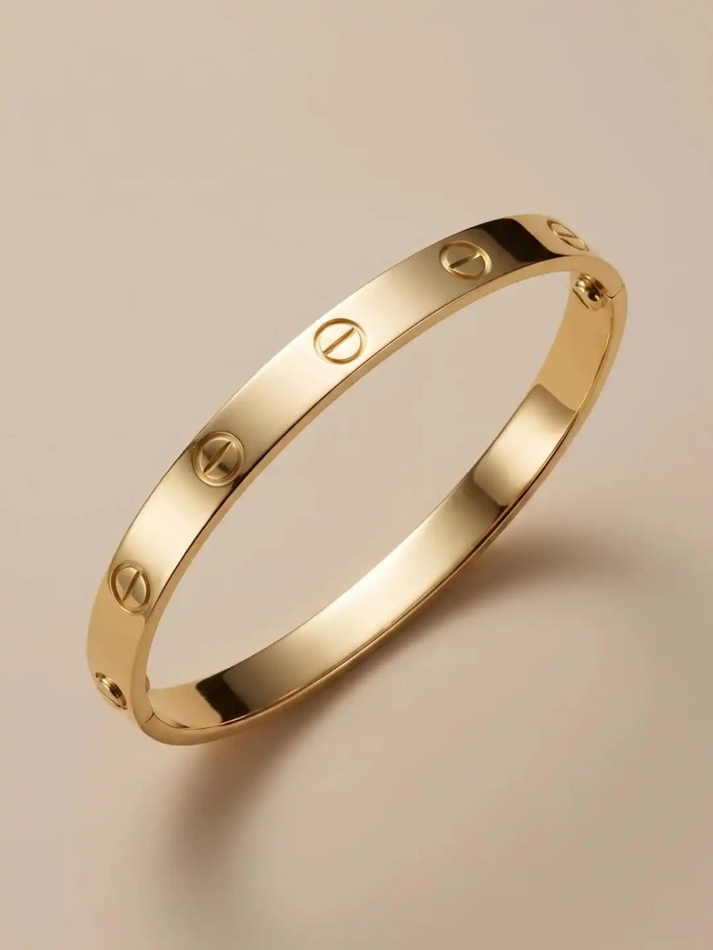 Anti tarnish stenles steel Gold Plated Screw Motif Bangle Bracelet for Women