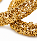 Belforet Gold Plated Polki Bangles for Women | Antique Gold Openable Bridal Bangles | Traditional Ethnic Kada Bracelet | Premium Brass Alloy Wedding & Festive Jewelry (Pair)