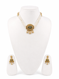 Royal Pearl & Green Kundan Choker Necklace Set with Earrings for Women | Traditional Ethnic Jewelr