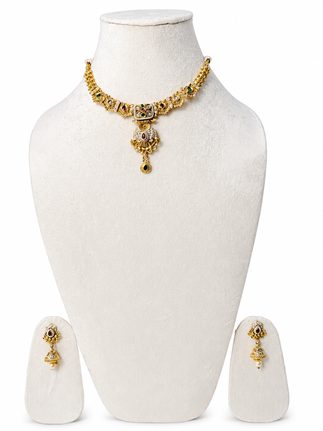 Royal Heritage Kundan Choker Necklace Set with Jhumka Earrings for Women | Gold Plated Traditional Bridal Jewelry
