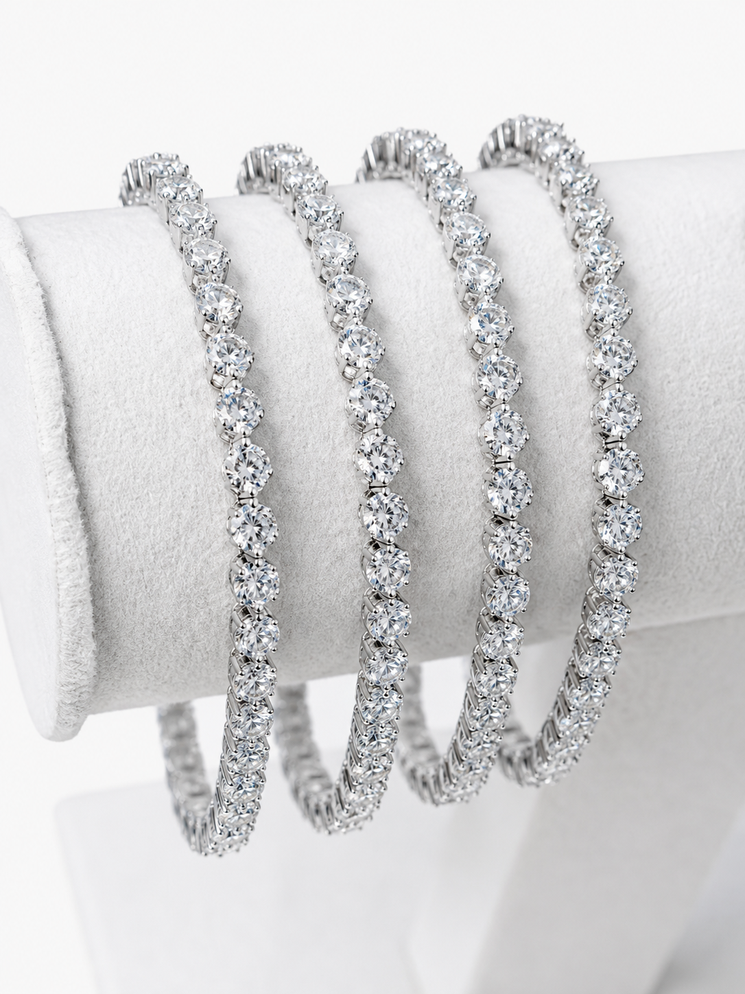 Diamond Look Tennis Bangles for Women – Premium CZ Crystal Bracelet | Gold & Silver