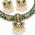 Royal Green Meenakari Kundan Choker Set