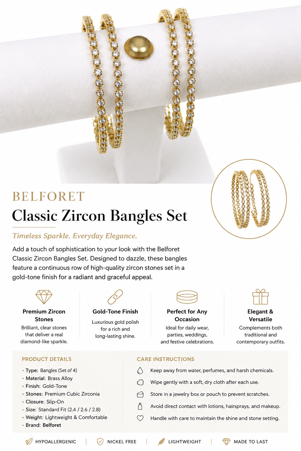 Diamond Look Tennis Bangles for Women – Premium CZ Crystal Bracelet | Gold & Silver